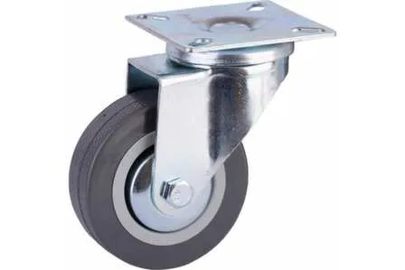 Купить Опора колесная поворотная на площадке, 65 мм, сталь/пластик/резина, серый, 1 шт, Стройбат в интернет-магазине Akvilon.kz