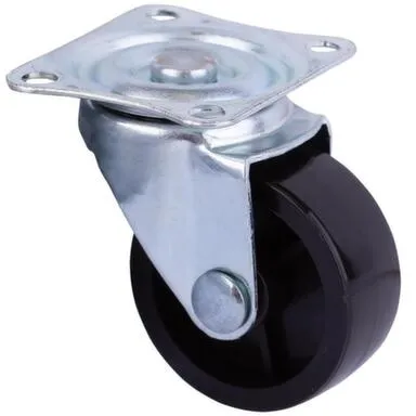 Купить Опора колесная поворотная на площадке, 38 мм, пластик, черный, 1 шт, Стройбат в интернет-магазине Akvilon.kz