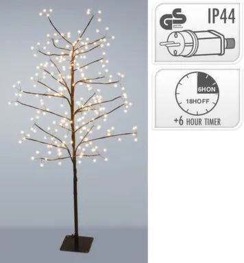 Купить Светильник электрический LED Дерево, 240 led-ламп, высота 120 см, работает от сети на напряжении 220-240 В, с функцией таймера, адаптер IP44, Koopman в интернет-магазине Akvilon.kz