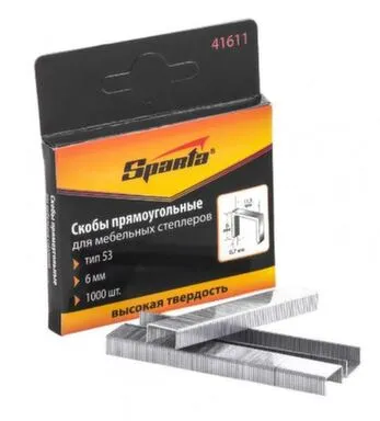 Купить Скобы для степлера тип 53 6мм (1000шт), Sparta в интернет-магазине Akvilon.kz