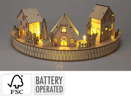 Купить Статуэтка Рождественская сценка, с подсветкой, 40x20x16,5 см, Koopman в интернет-магазине Akvilon.kz