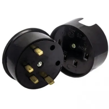 Купить Разъем соединительный для электроплиты черный карболит, вилка и розетка, EKF в интернет-магазине Akvilon.kz