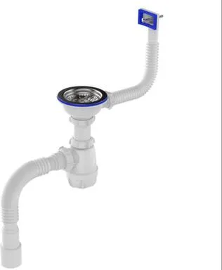 Купить Сифон бутылочный 3 1/2"х40 с прямоугольным переливом, с гибкой трубой 40x40/50мм, Aquant в интернет-магазине Akvilon.kz