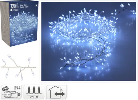 Купить Гирлянда электрическая, белый, 720 led-ламп, длина 720 см, работает от сети на напряжении 220-240 В, адаптер IP44, Koopman в интернет-магазине Akvilon.kz