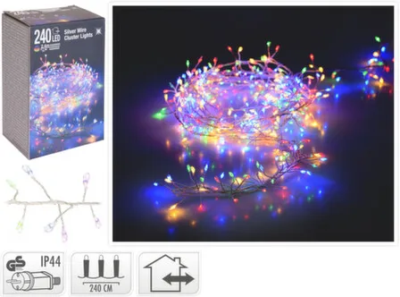 Купить Гирлянда электрическая, мультиколор, 240 led-ламп, длина 240 см, работает от сети на напряжении 220-240 В, адаптер IP44, Koopman в интернет-магазине Akvilon.kz