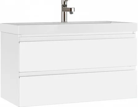 Купить Тумба подвесная Graffo В2 белый с умывальником Bazis 100 см, ДОМИНО в интернет-магазине Akvilon.kz