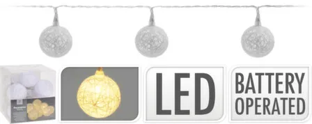 Купить Светильник декоративный гирлянда Шары, 10 LED-ламп, Koopman в интернет-магазине Akvilon.kz