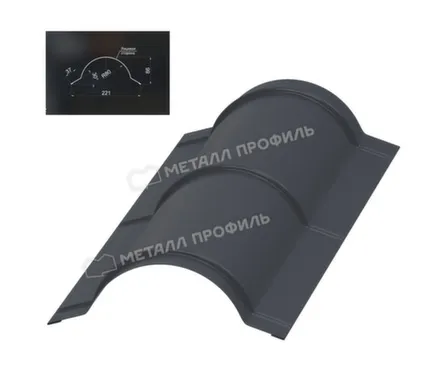 Купить Конек круглый R80x2000мм серый матовый Металл Профиль в интернет-магазине Akvilon.kz