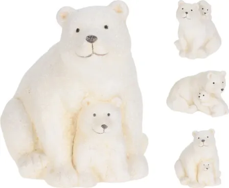 Купить Декорация Полярный медведь с медвежонком, 11x8x11,5 см / 12,5x9x12 см, в ассортименте, Koopman в интернет-магазине Akvilon.kz