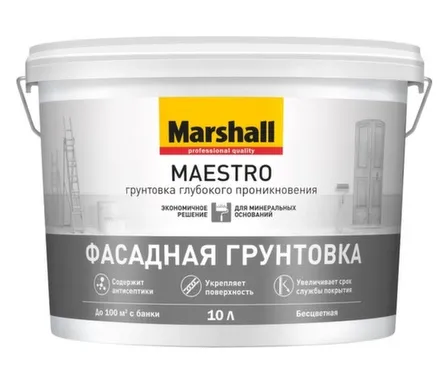 Купить Грунтовка фасадная Marshall Maestro глубокого проникновения 10 л в интернет-магазине Akvilon.kz
