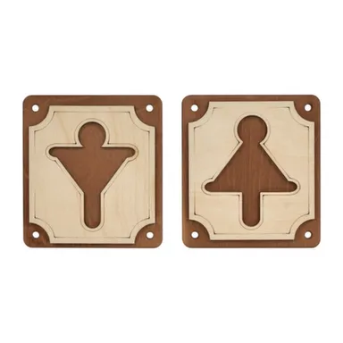 Купить Табличка М/Ж (2 шт.) береза 29x18 см Банные штучки в интернет-магазине Akvilon.kz