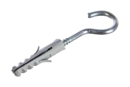 Купить Крюк-полукольцо с дюбелем 6 мм (белый цинк 6 шт), Стройбат в интернет-магазине Akvilon.kz