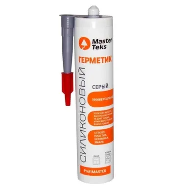 Купить Герметик силиконовый универсальный ProfiMaster, серый, 290 мл, Masterteks в интернет-магазине Akvilon.kz