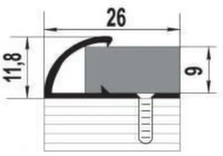 Купить Профиль для ковралина 11,8x26x9x2700 мм,золото, Лука в интернет-магазине Akvilon.kz