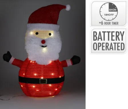 Купить Декорация Санта, с подсветкой, с функцией таймера, 63x40x68 см, Koopman в интернет-магазине Akvilon.kz