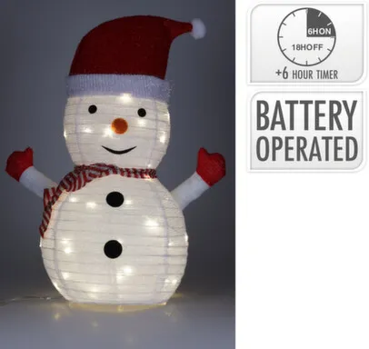 Купить Декорация Снеговик, с подсветкой, с функцией таймера, 58x34x68 см, Koopman в интернет-магазине Akvilon.kz