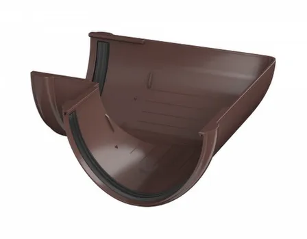 Купить Угол желоба, 90º, ПВХ, коричн. Технониколь в интернет-магазине Akvilon.kz