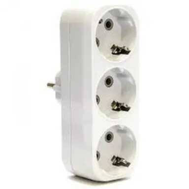 Купить Разветвитель 3-гнезда 16А с/з плоский EKF в интернет-магазине Akvilon.kz