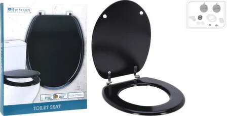 Купить Сиденье для унитаза, черное, 42,5x37x1,5 см, Koopman в интернет-магазине Akvilon.kz