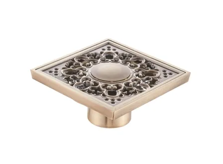 Купить Трап вертикальный 100x100мм с выпуском d50мм Узоры бронза, Diadonna в интернет-магазине Akvilon.kz