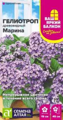 Купить Цветы Гелиотроп Марина, Ваш яркий балкон, 0,02 гр, Семена Алтая в интернет-магазине Akvilon.kz