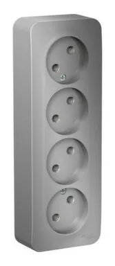 Купить Алюминий розетка 4- мест. 16А без з/к Blancа в интернет-магазине Akvilon.kz