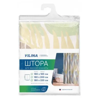 Купить Штора для ванны, полиэстер, Монстера, 180x180 см, Vilina в интернет-магазине Akvilon.kz