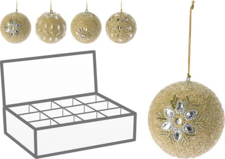 Купить Елочное украшение Шар, желтый, D 10 см, в ассортименте, Koopman в интернет-магазине Akvilon.kz