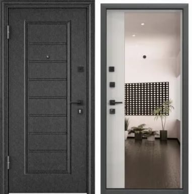 Купить Дверь метал. DELTA PRO MP 950x2050 черный шелк VDM-2/ПВХ Бьянко D-MM, магнит Торэкс Правое в интернет-магазине Akvilon.kz