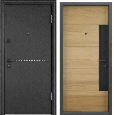 Купить Дверь метал. DELTA PRO MP 950x2050 черный шелк DL-3/ПВХ Дуб янтарь D6-V1, магнит Торэкс Правое в интернет-магазине Akvilon.kz