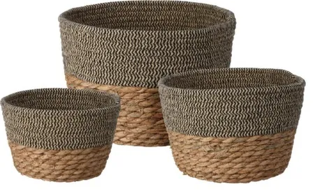 Купить Корзина плетёная, набор 3 шт, 18x12 см/ 22x15 см/ 26x18 см, Koopman в интернет-магазине Akvilon.kz