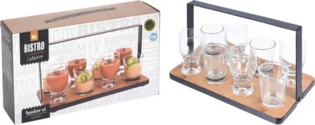 Купить Набор для закусок, миска (8шт), форма и размер в асс, с подставкой 14x24x14см, Koopman в интернет-магазине Akvilon.kz