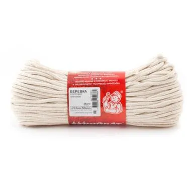 Купить Веревка хлопковая плетеная 3 мм, 50 м, Стройбат в интернет-магазине Akvilon.kz