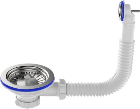 Купить Выпуск 3 1/2" с круглым переливом, металл-пластик, Aquant в интернет-магазине Akvilon.kz