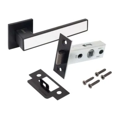 Купить Комплект ручек с защелкой ЛАНА мат.черный/белый Аллюр Матовый черный/белый в интернет-магазине Akvilon.kz