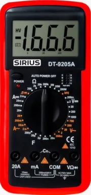 Купить Мультиметр DT9205A цифровой Sirius в интернет-магазине Akvilon.kz