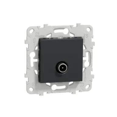 Купить Антрацит розетка 1- местная TV проходная Unica Studio в интернет-магазине Akvilon.kz