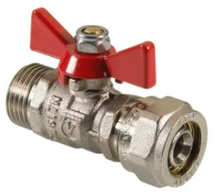 Купить Valteс кран шаровой под обжим наружная резьба с рукояткой бабочка 1/2" в интернет-магазине Akvilon.kz