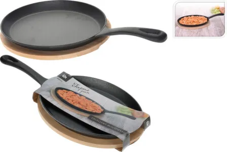 Купить Сковорода для закусок Тапас 37x17,6x2см в наборе с подставкой 24,8x19x1см, Koopman в интернет-магазине Akvilon.kz