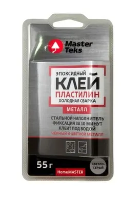 Купить Клей-пластилин эпоксидный, холодная сварка, для металла, светло-серый, 55 гр, Masterteks в интернет-магазине Akvilon.kz