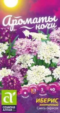 Купить Цветы Иберис Смесь Окрасок зонтичный, Ароматы ночи, 0,1 гр, Семена Алтая в интернет-магазине Akvilon.kz
