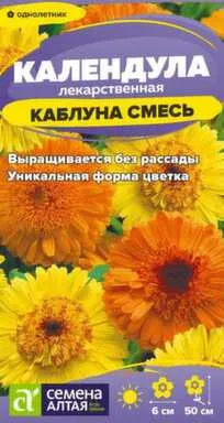 Купить Цветы Календула Каблуна смесь 0,3 гр, Семена Алтая в интернет-магазине Akvilon.kz