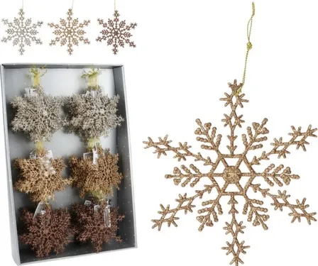 Купить Декорация подвесная Снежинка диам. 15см в асс, Koopman в интернет-магазине Akvilon.kz
