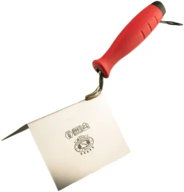 Купить Кельма для внешних углов из нержавеющей стали, двухкомпонентная ручка, 75x110 мм, Olejnik в интернет-магазине Akvilon.kz