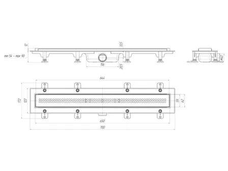 Купить Трап линейный 650x62мм с выпуском d40мм, Ани Пласт в интернет-магазине Akvilon.kz