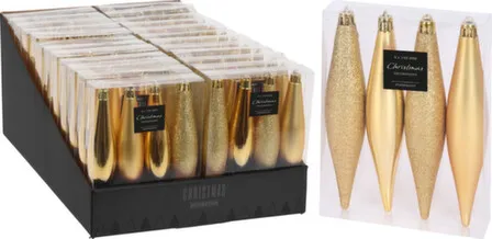 Купить Ёлочное украшение Сосулька длина 15см, набор 4шт, в асс, Koopman в интернет-магазине Akvilon.kz