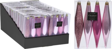 Купить Ёлочное украшение Сосулька длина 15см, набор 4шт, в асс, Koopman в интернет-магазине Akvilon.kz