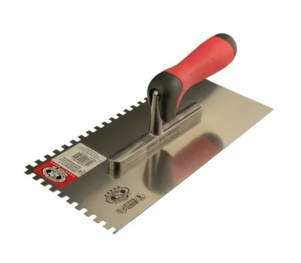 Купить Гладилка с зубьями, зуб 8, двухкомпонентная ручка, 280x130x0,7 мм, Olejnik в интернет-магазине Akvilon.kz