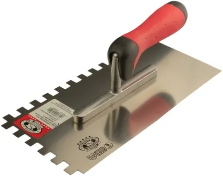 Купить Гладилка с зубьями, зуб 10, двухкомпонентная ручка, 280x130x0,7 мм, Olejnik в интернет-магазине Akvilon.kz