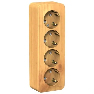 Купить Розетка 4-местная Schneider Electric Blancа Ясень в интернет-магазине Akvilon.kz